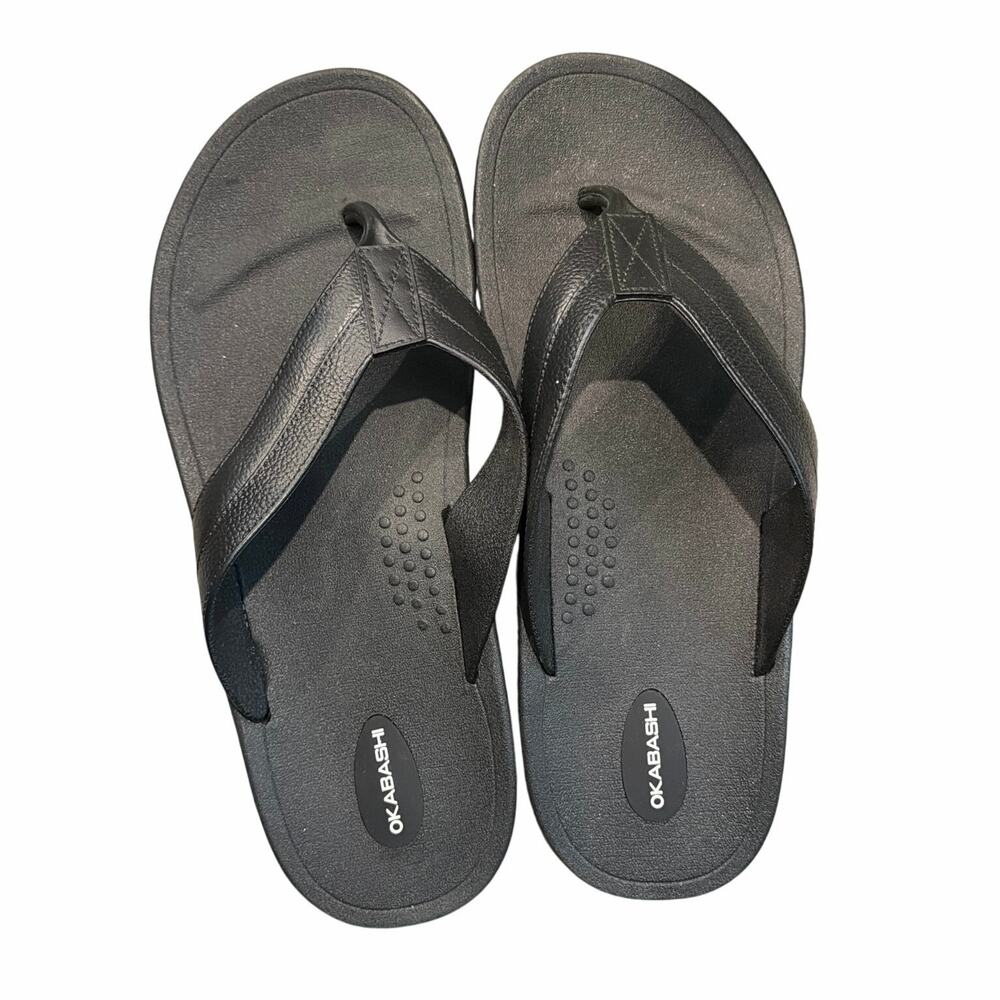 Okabashi Voyager Men's Flip Flops Sandal  Sz 12 Black Slip Resistant
